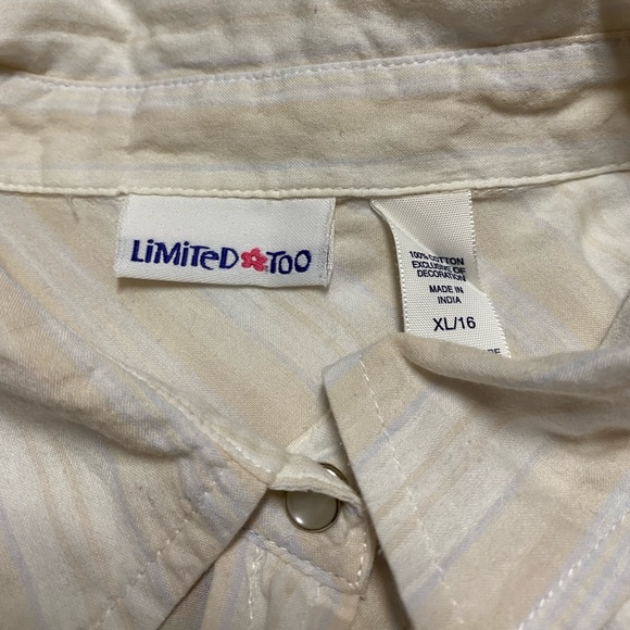 Limited Too Y2K Vintage Western Pearl Button Down Short Sleeve Shirt Size XL 16 - Picture 12 of 12